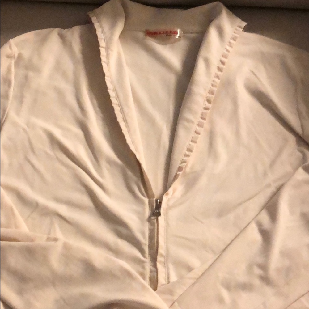 Prada ecru zipped blouse